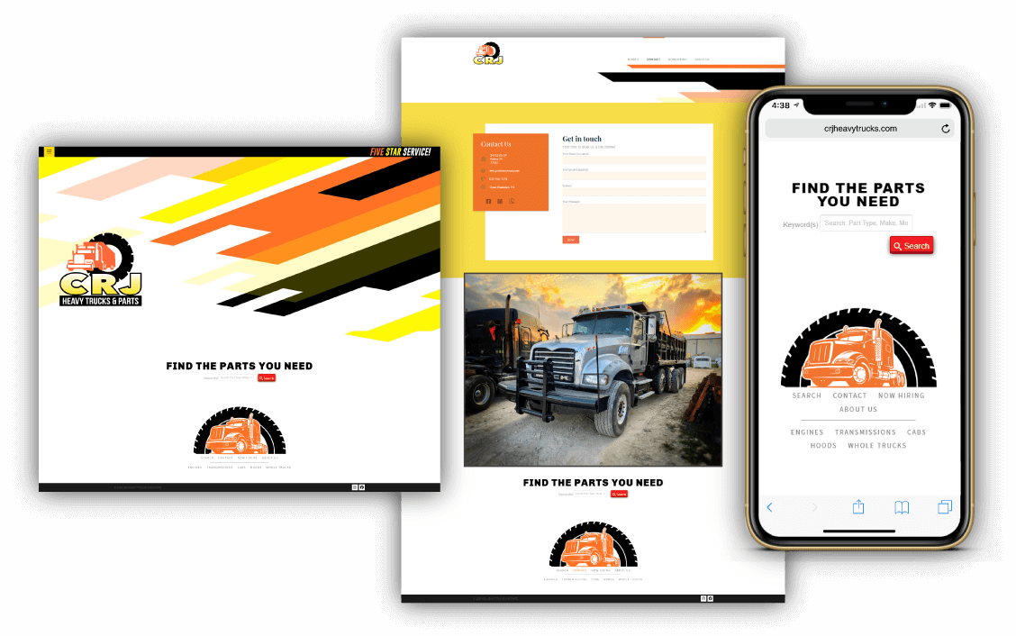 Responsive Web Design - Secure customers with a custom heavy truck website from ISoft Data Systems, the makers of ITrack and HeavyTruckParts.Net