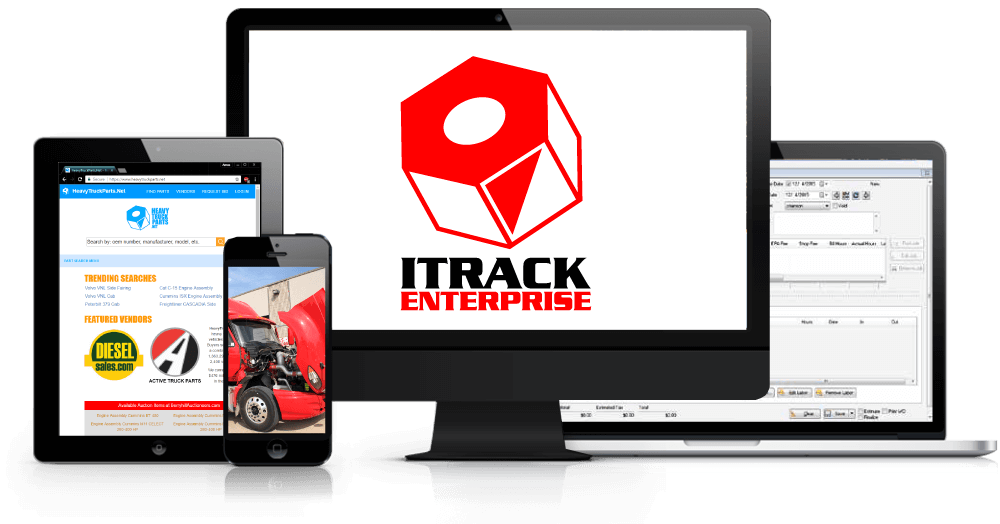ITrack Enterprise works on any device format and allows you to manage, market, and sell heavy truck parts and vehicles