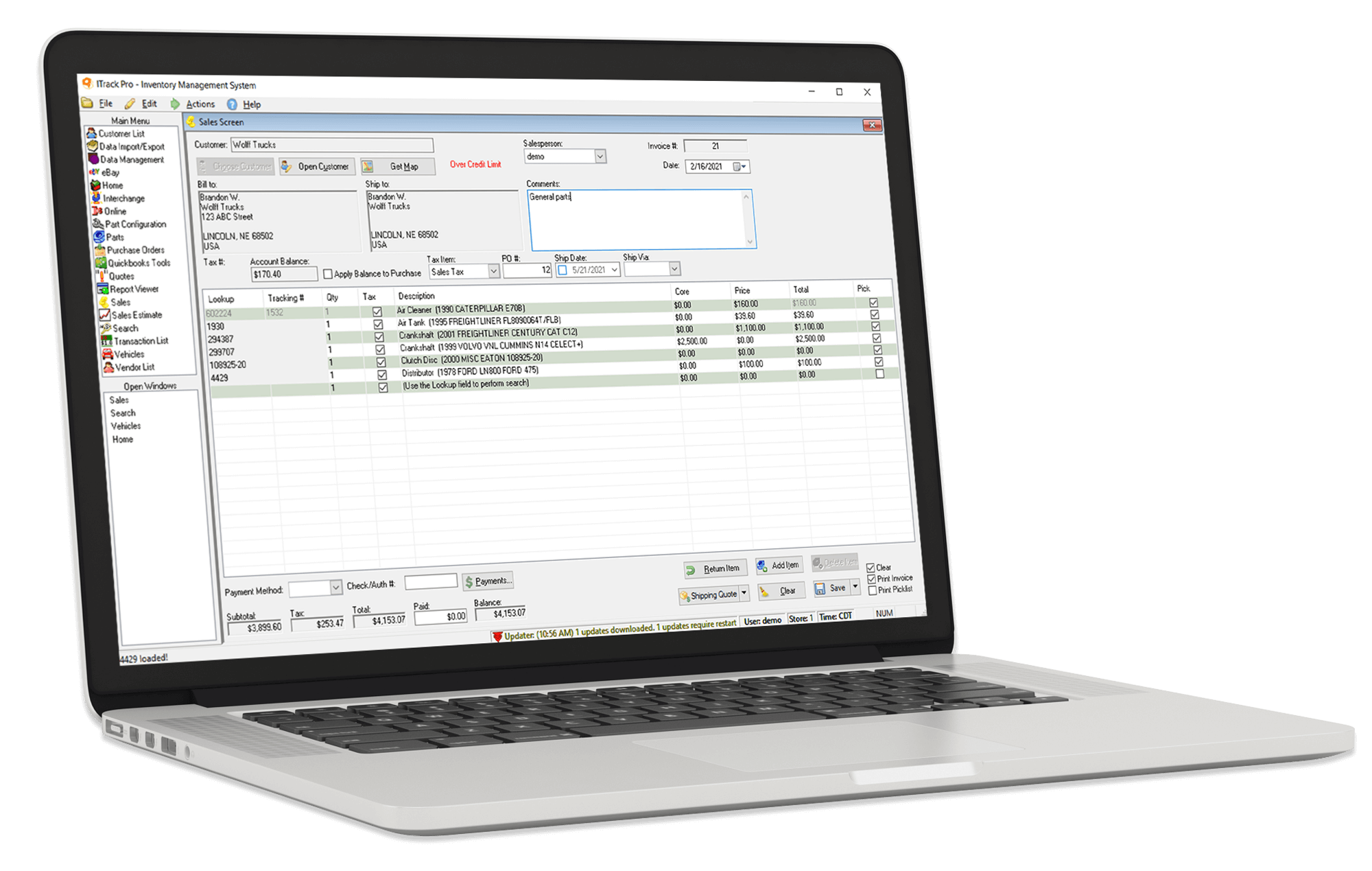 ITrack Pro inventory management software is easy to use and boosts sales with built-in uploads to online markets
