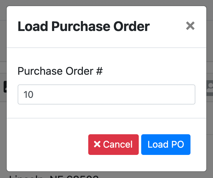 Using The Purchase Order Screen