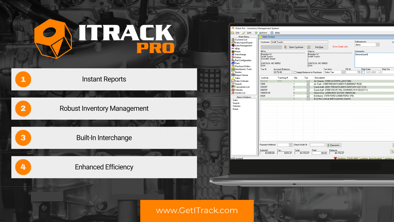 Heavy Truck Parts Inventory Management - ITrack Pro