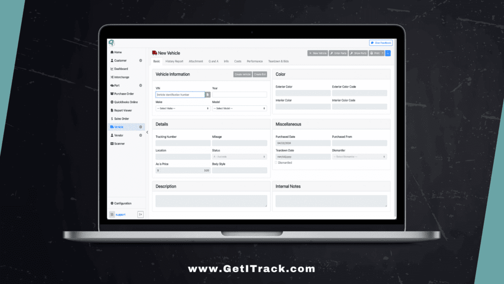 Easy Vehicle Setup - ITrack Chromium