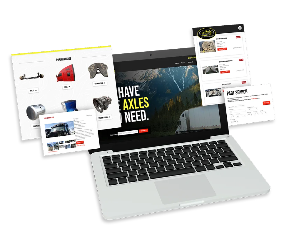 Custom web design for Heavy Truck Part vendors