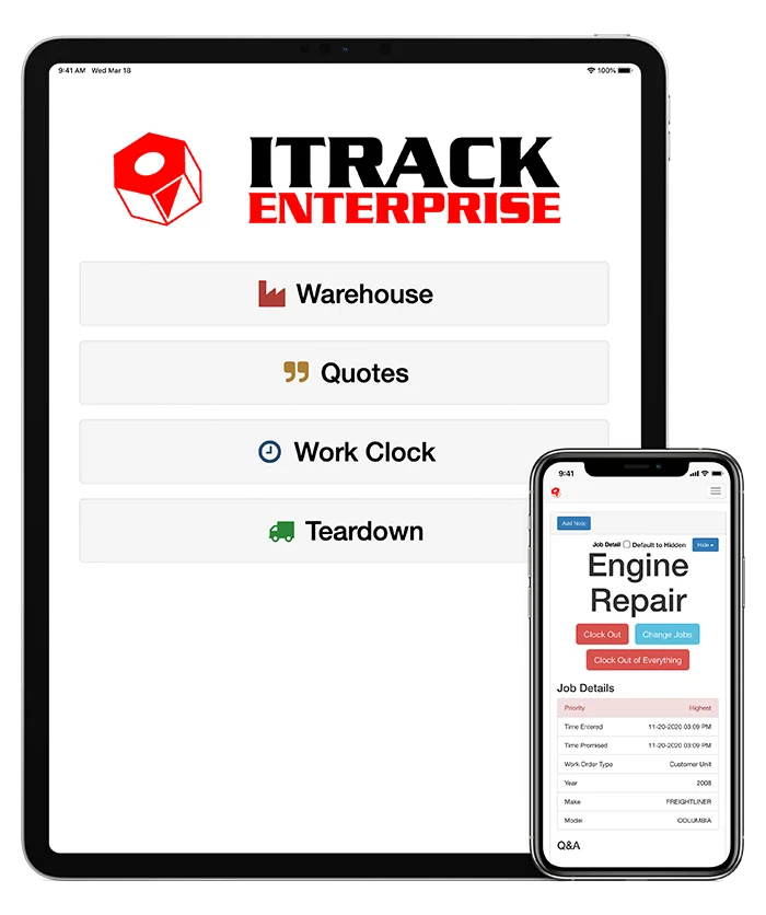 ITrack Enterprise Web - Mobile Shop Management Software