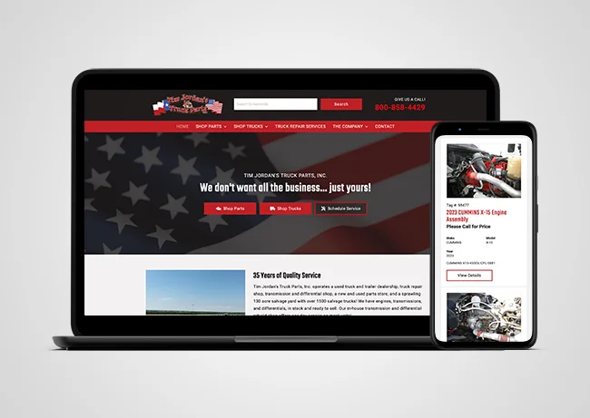 Tim Jordan's Truck Parts - Web Design Portfolio - GetITrack